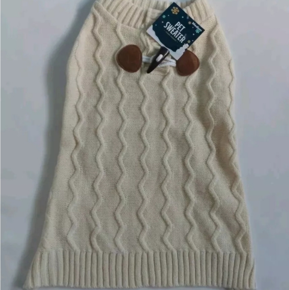 Meijers‎ Pet Sweater Size Medium Cream Color